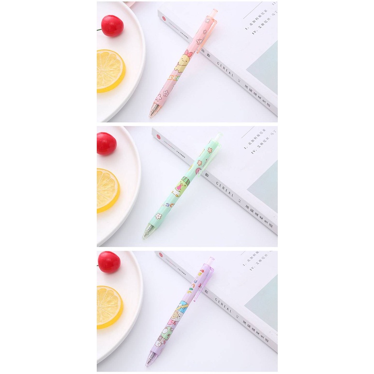 Bút bi bấm xinh xắn 6Pcs/Set San-x SUMIKKO GURASHI Kawaii animal 0.5mm Mechanial Gel Ink Pens Cute Stationery Neutral Pen School Writing Supplies