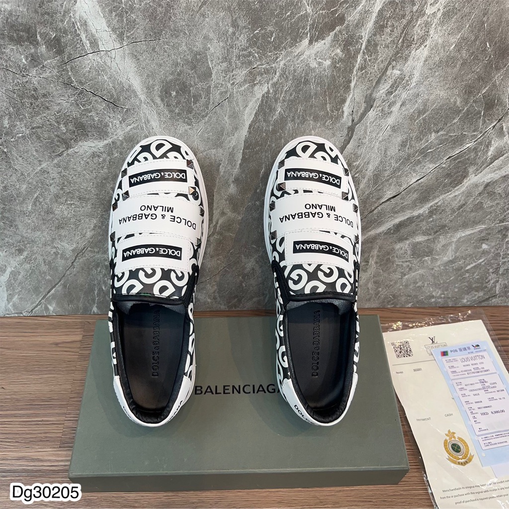 Giày Lười DIOR.. & DG Cao Cấp Dành  Cho Nam. Giày Slipon Nam  DI.OR - D&G Họa Tiết Sang Trọng Trẻ Tung -MINH TÂY STORE