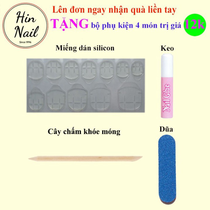 Set 24 móng tay giả false nail kiểu trơn Hin Nail