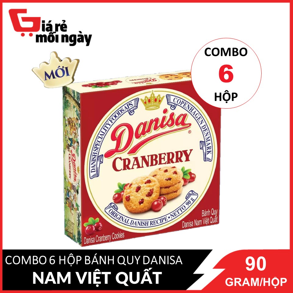 Combo 6 Bánh quy bơ Danisa Nam Việt Quốc Hộp 90gx6 (date mới)