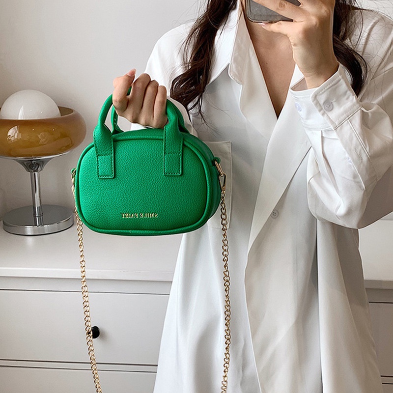 Túi Đeo Chéo Dây Xích Có Khóa Kéo Nhỏ Gọn Phong Cách Hàn Quốc Cho Nữ