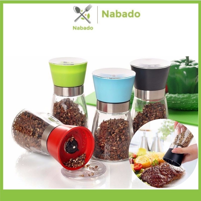 Lọ xay hạt tiêu cầm tay siêu nhanh bằng thủy tinh dày dặn