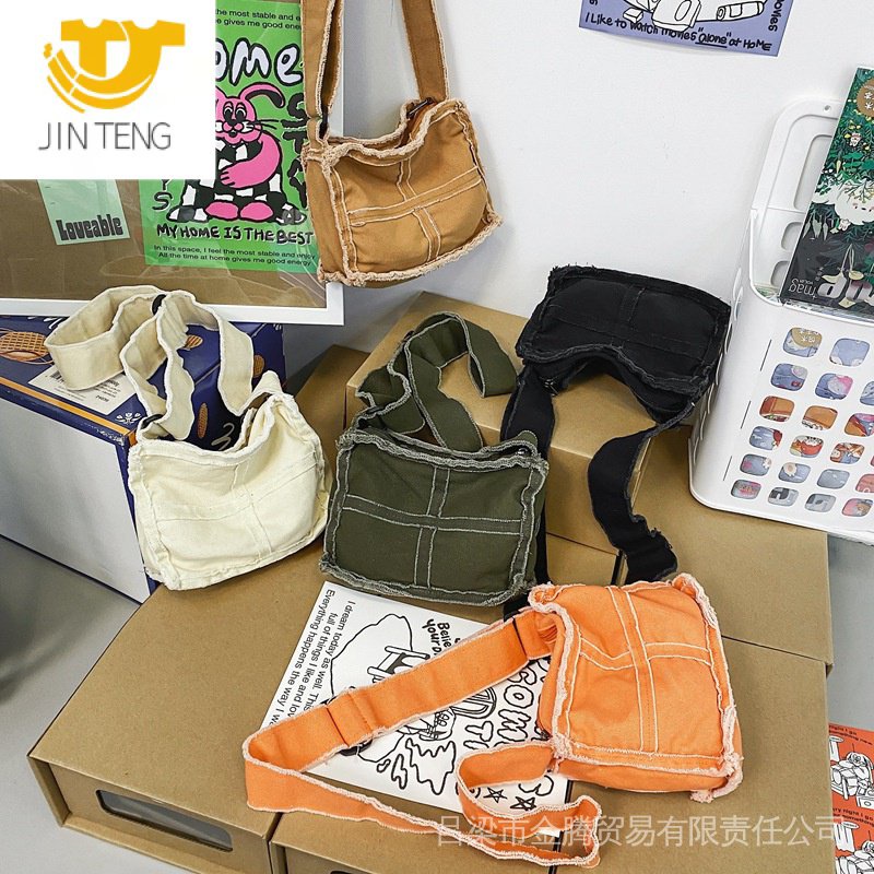 Jin TENG Túi Đeo Chéo Vai Bằng Vải Canvas Phong Cách Hàn Quốc Nhật Bản Mới 2022 Độc Đáo Cho Nữ