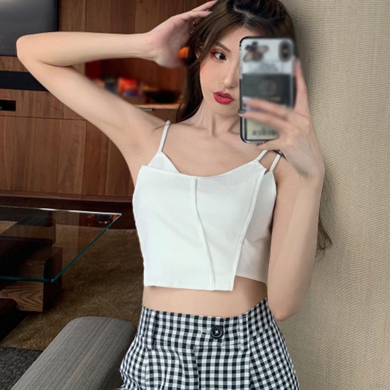 Áo Dây Croptop Dệt Kim Thiết Kế Độc Đáo Phong Cách Hàn Quốc Thời Trang Cho Nữ