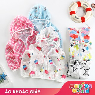 Áo khoác trẻ em chống nắng nhẹ vải mỏng thoáng khí cho trẻ em từ 1-10 tuổi