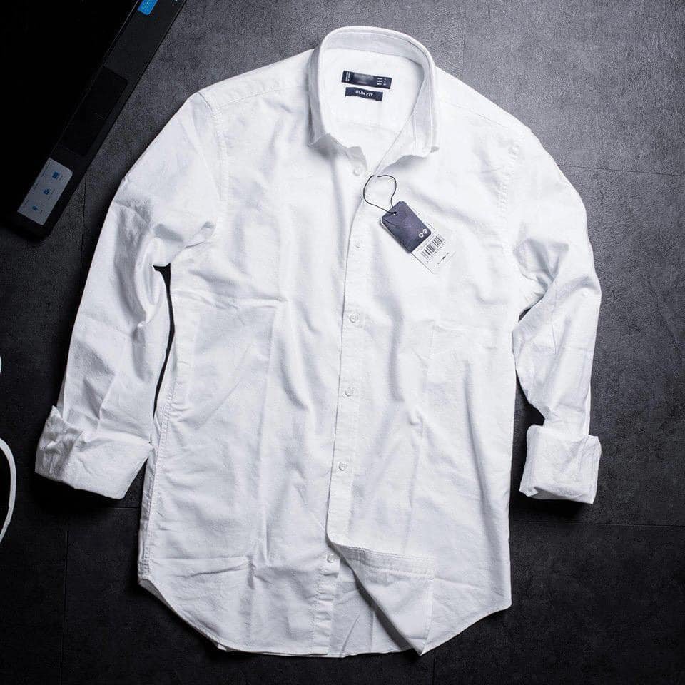 Áo sơ mi nam công sở Oxford hàng hiệu Cotton cao cấp dài tay dáng SlimFit màu Xám
