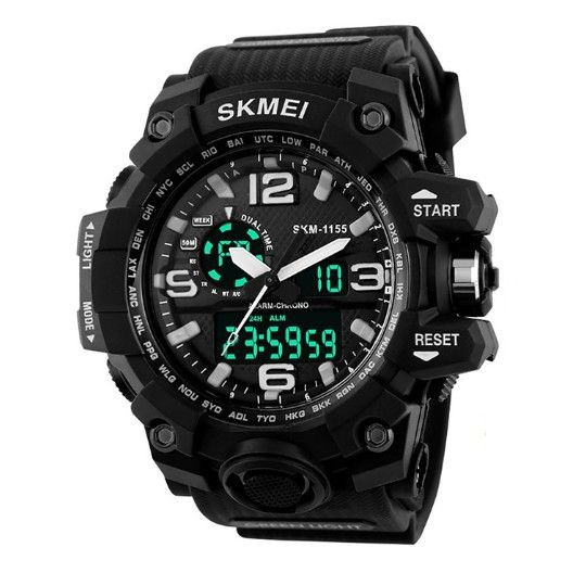 Đồng hồ điện tử unisex Skmei 1155 Dual Time đẳng cấp thể thao quân đội- Xanh lam | BigBuy360 - bigbuy360.vn