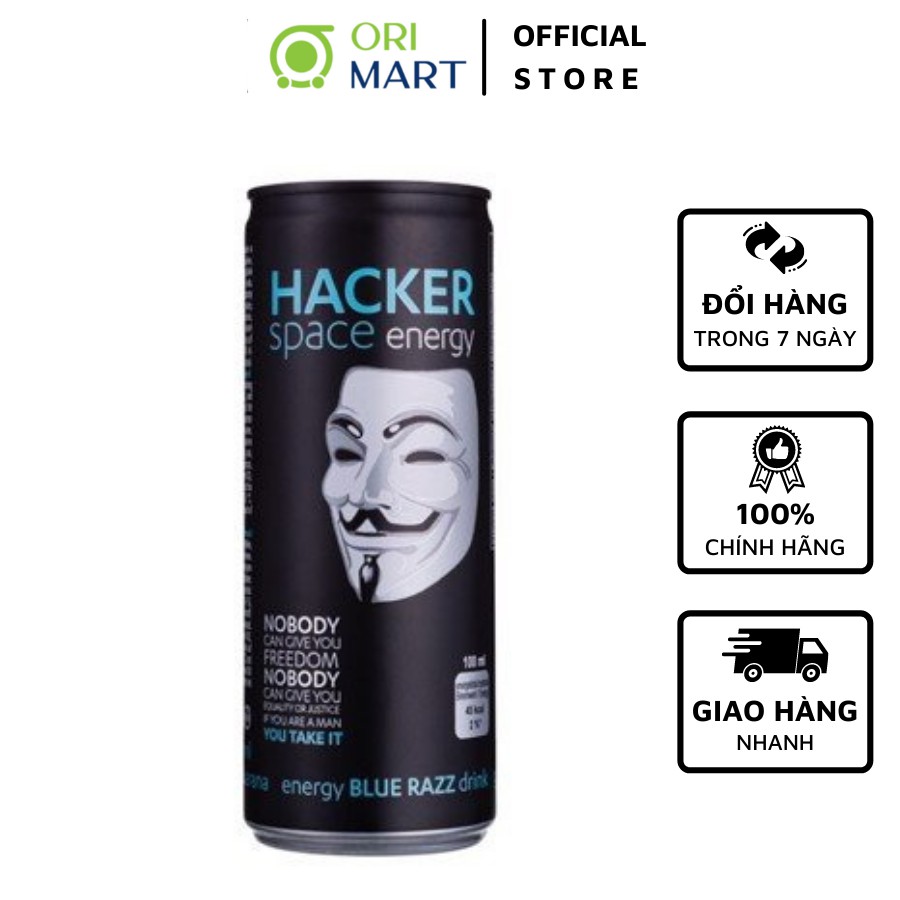 Nước Tăng Lực Hacker Space Energy Drink Blue Razz 250ml