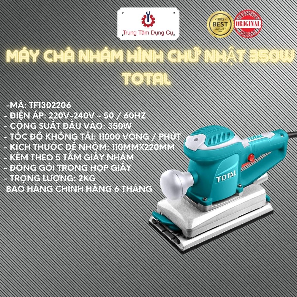 Máy chà nhám hình chữ nhật 350W 110x220mm Total TF1302206