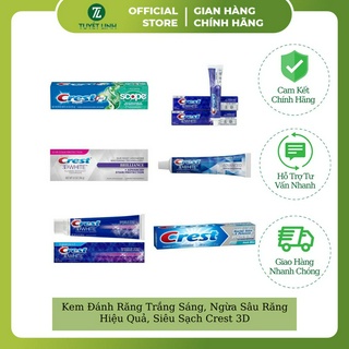 [Đủ Mẫu] Kem Đánh Răng Trắng Sáng, Ngừa Sâu Răng Hiệu Quả, Siêu Sạch Crest 3D White Radiant Mint( Hàng 100% USA)