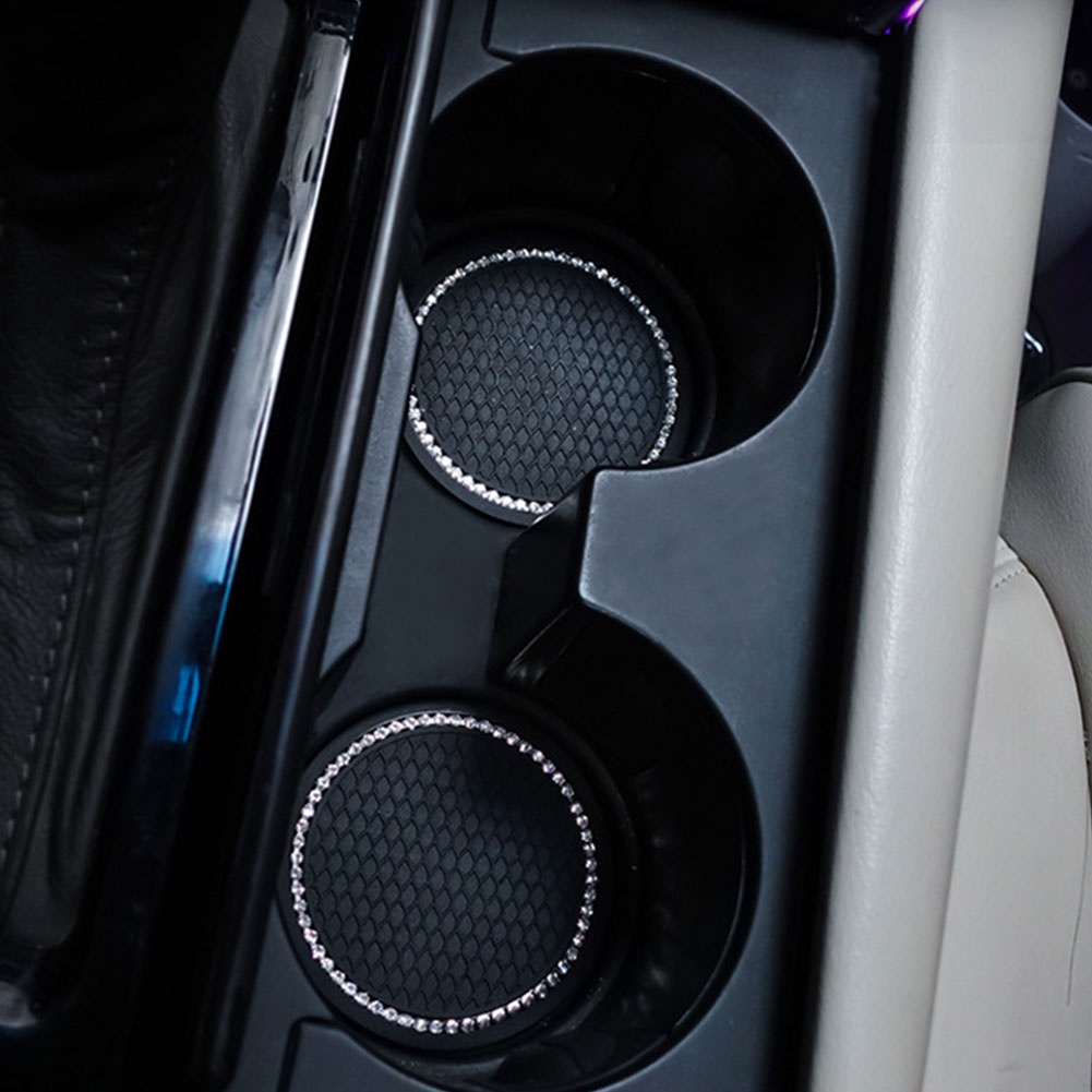 Miếng Lót Cốc Chống Trượt Đính Đá Sang Trọng Cho Xe Hơi