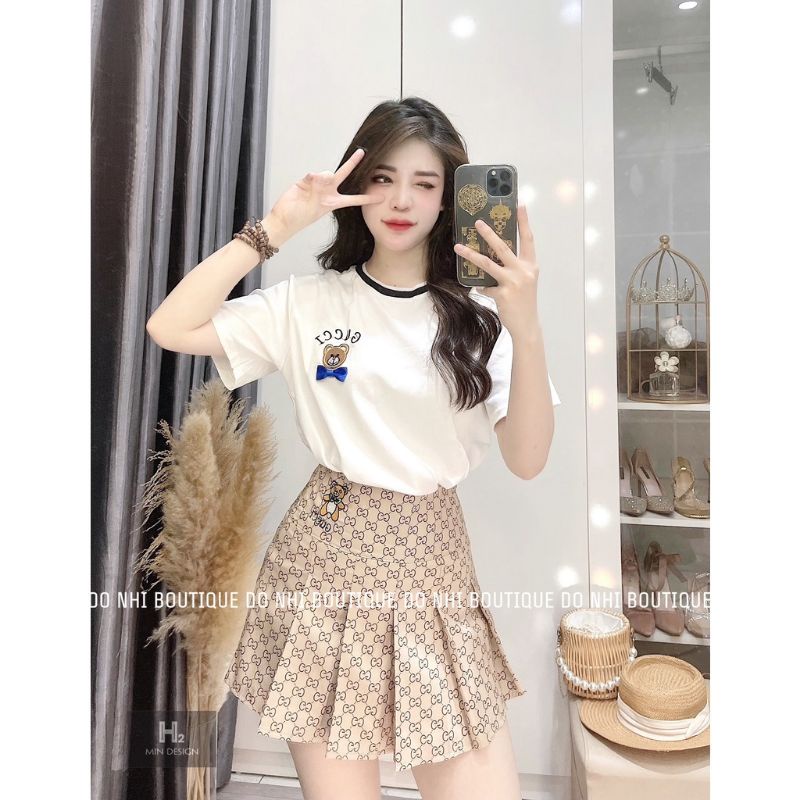 SET CHÂN VÁY GUCI THÊU GẤU SIÊU XINH , SIÊU DỄ THƯƠNG 🍒🍒