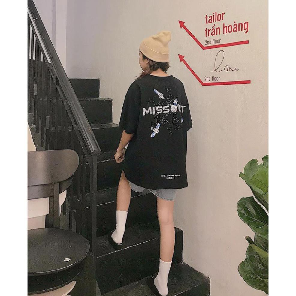 Áo thun form rộng MISSOUT MOON Vũ Trụ Unisex Nam Nữ - Áo phông tay lỡ kiểu giấu quần Ulzzang Nelly - Leevin Store  ྇  ྇