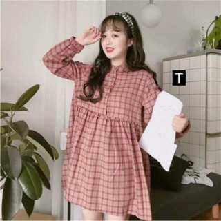 Váy kẻ babydol,đuôi cá