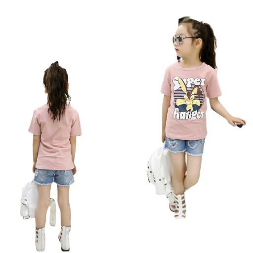 Áo thun bé gái tới size đại. Áo phông cotton cao cấp bé gái lớn size 15-36kg AH01
