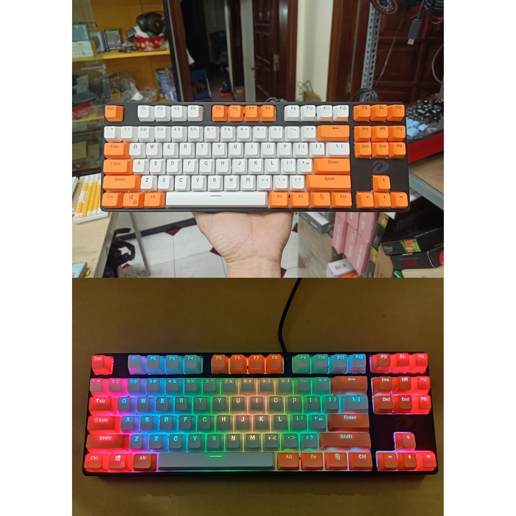 Bàn phím cơ DAREU EK880 led RGB bản Mix keycap Pbt nhiều màu đa dạng mẫu