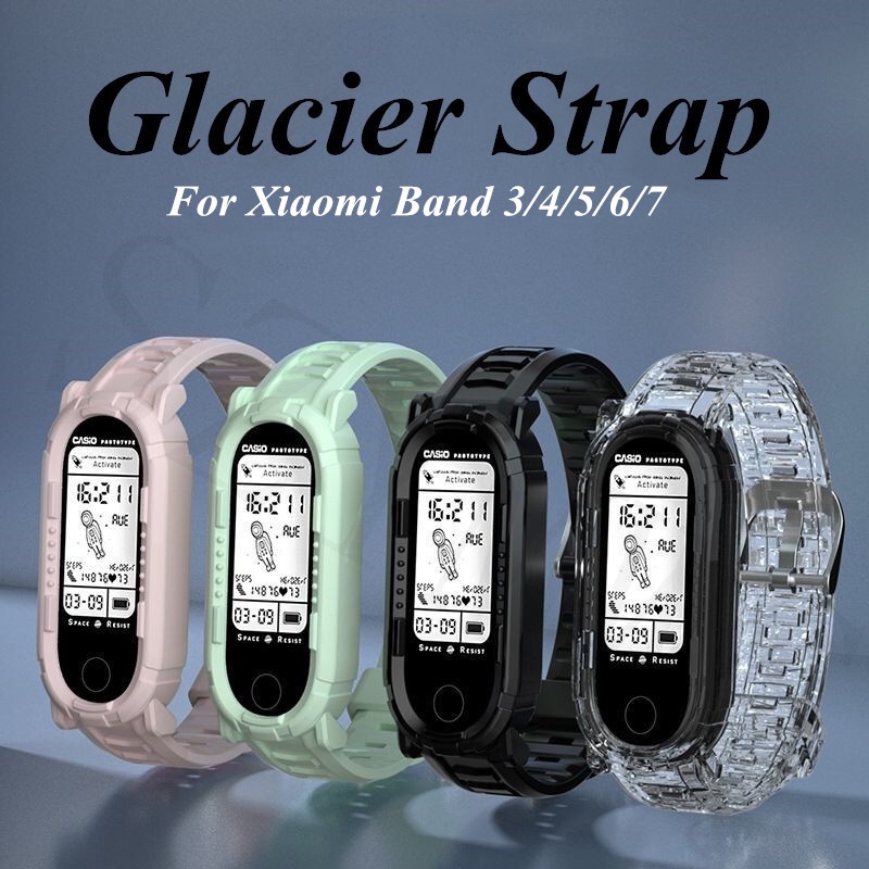 Dây Đeo Thay Thế Chất Liệu TPU Trong Suốt Cho Xiaomi Mi Band 7 6 5 4 Xiaomi Band 3