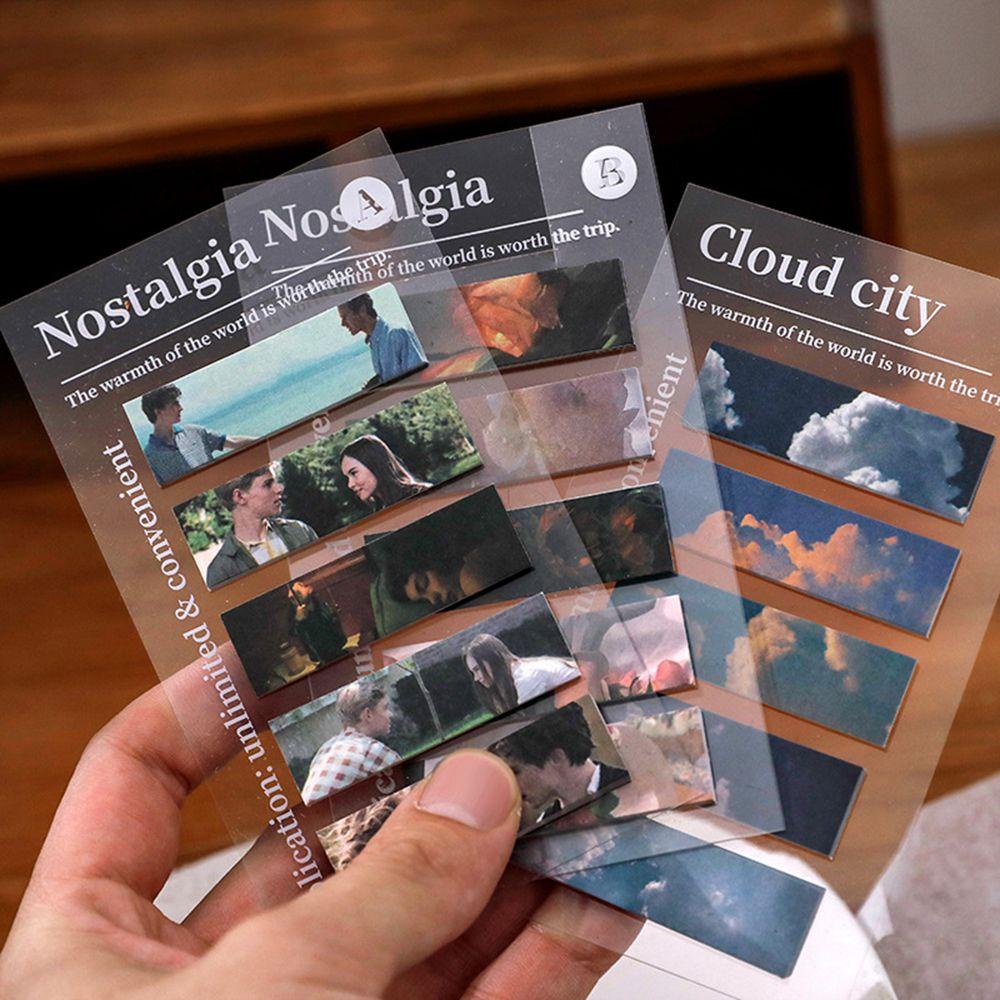 Hecceh 100 Tờ ​Giấy Ghi Chú Tự Dính Hình Phong Cảnh Dễ Thương Cho Văn Phòng Trường Học ​Ghi Chú ​Giấy Dán Ghi Chú