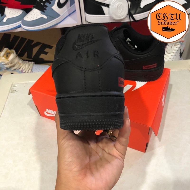 Giày tăng chiều cao nam nữ Af1 đen Supreme phiên bản cao cấp giày air force 1 Full đen cao cấp