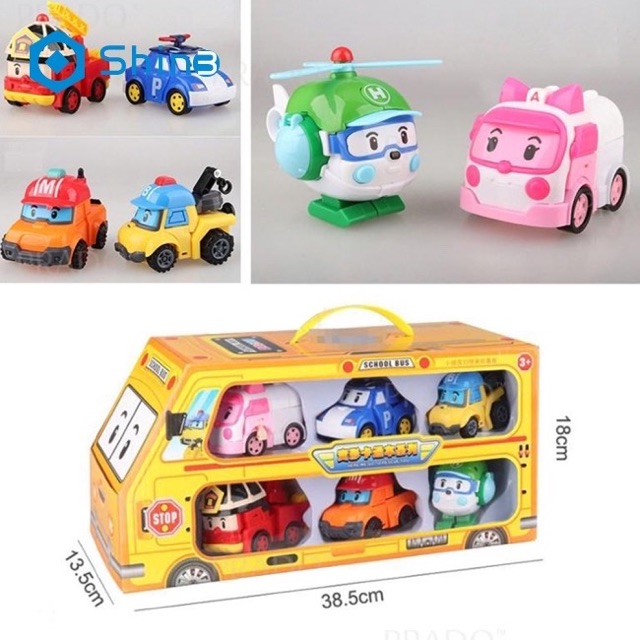 Hộp Đồ Chơi Robocar Poli Siêu Xe Robot Biến Hình Cao Cấp Dành Cho Bé