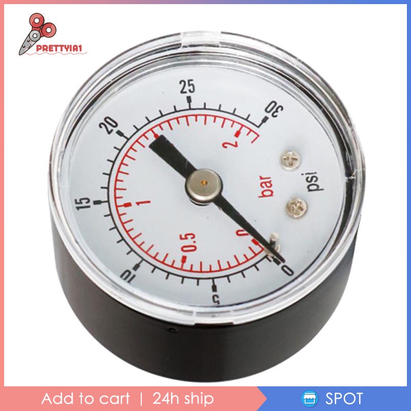 Đồng Hồ Đo Áp Suất Thủy Lực Bằng Kim Loại Prettyia1 (0-30 PSI 0-2) Cho Không Khí / Dầu / Nước