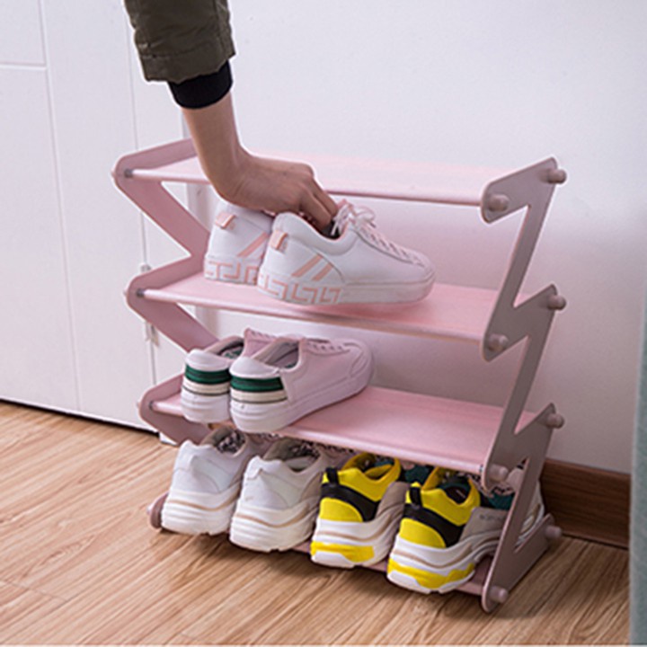 Kệ 4 tầng nhựa hình chữ Z kệ sách đa năng thông minh