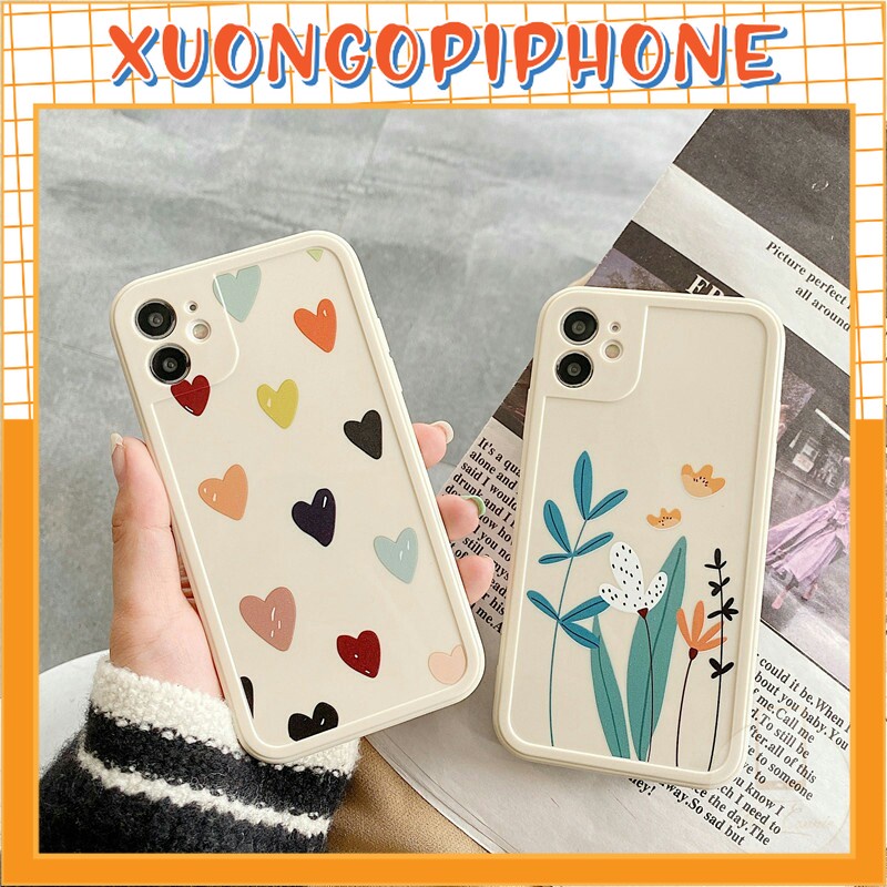 Ốp lưng iphone viền nổi bóng hoa và tim 🔸6/6plus/6s/6splus/7/7plus/8/8plus/x/xr/xs/11/12/pro/max/ VNB39