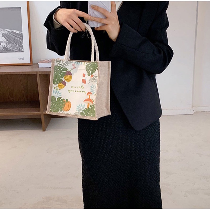 Túi cói, túi xách nữ thời trang dễ thương cute cá tính phong cách Vintage T26