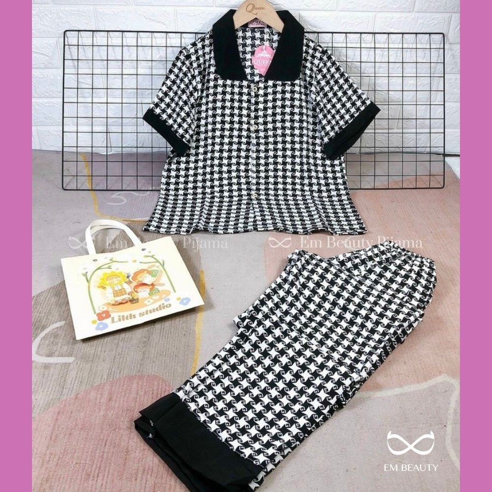 Pijama lụa EMBEAUTY bộ ngủ lụa mặc nhà áo cộc quần dài chất mango thoáng mát FREESHIP TẶNG QUÀ 0đ