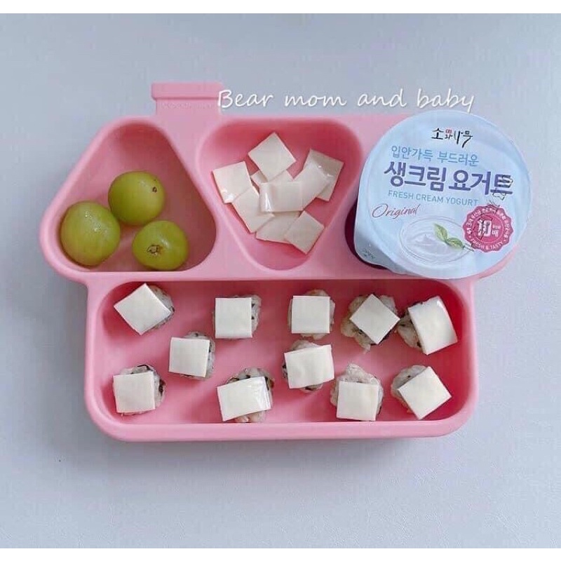 Khay ăn dặm silicon cao cap ngôi nhà Momma home