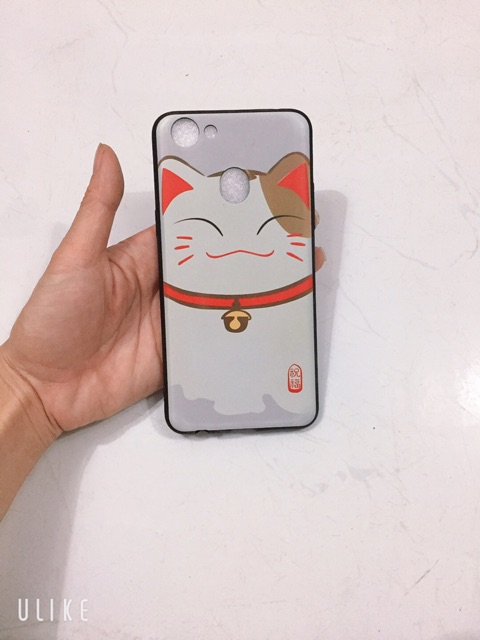 Ốp lưng oppo F5 Mèo thần tài trắng