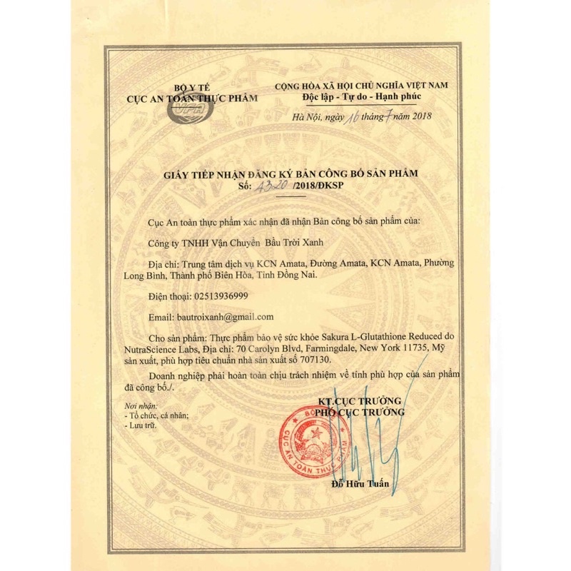 Viên uống trắng da, ngừa lão hóa Sakura Glutathione - 60 viên