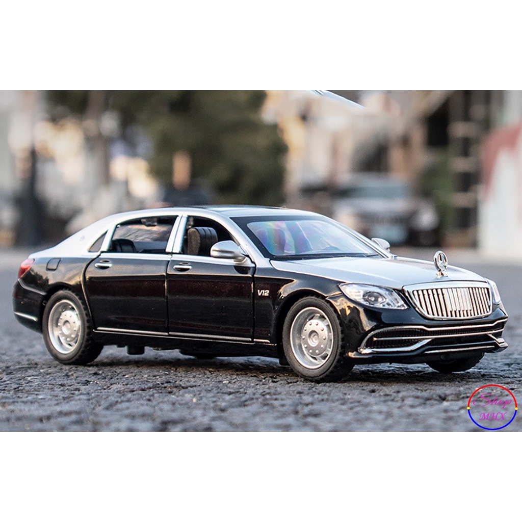 Xe mô hình bằng sắt Mercedes-Benz S650 Maybach TẶNG KÈM BIỂN SỐ kèm đế tỉ lệ 1:32 có 2 màu