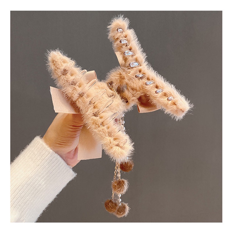 Kẹp tóc lông nhung