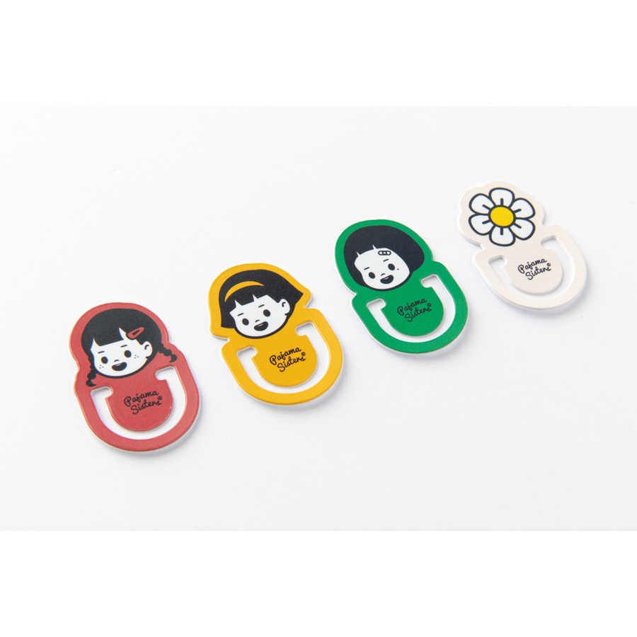 Set 4 Kẹp Đánh Dấu Trang ARTBOX Hàn Quốc Hình Pajama Sisters Xinh Xắn