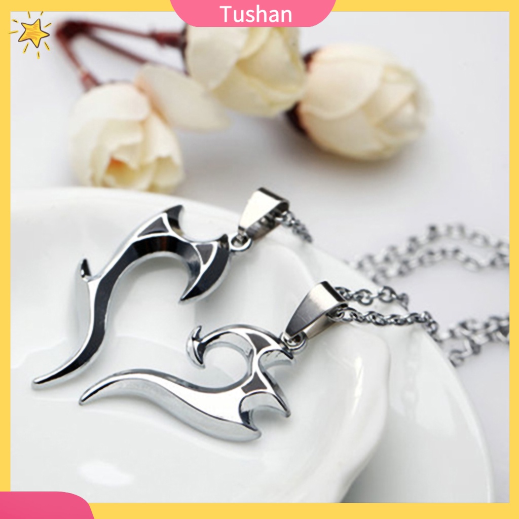 Dây chuyền nam nữ mặt trái tim tush _