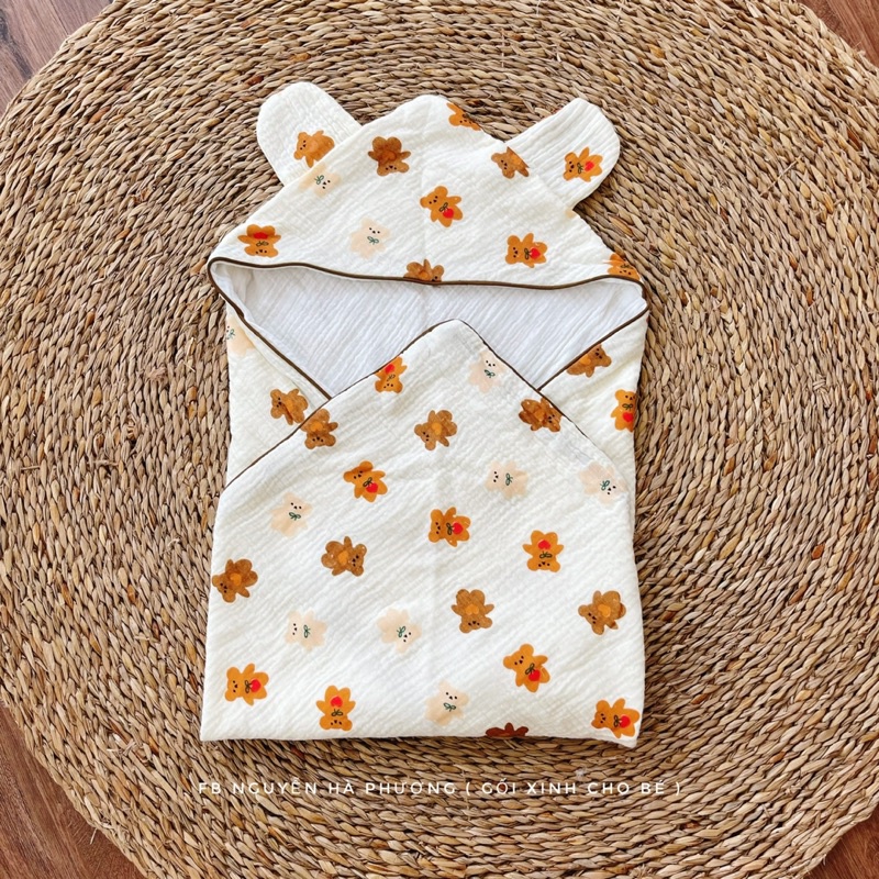 Khăn ủ choàng xô muslin 4 lớp cho bé
