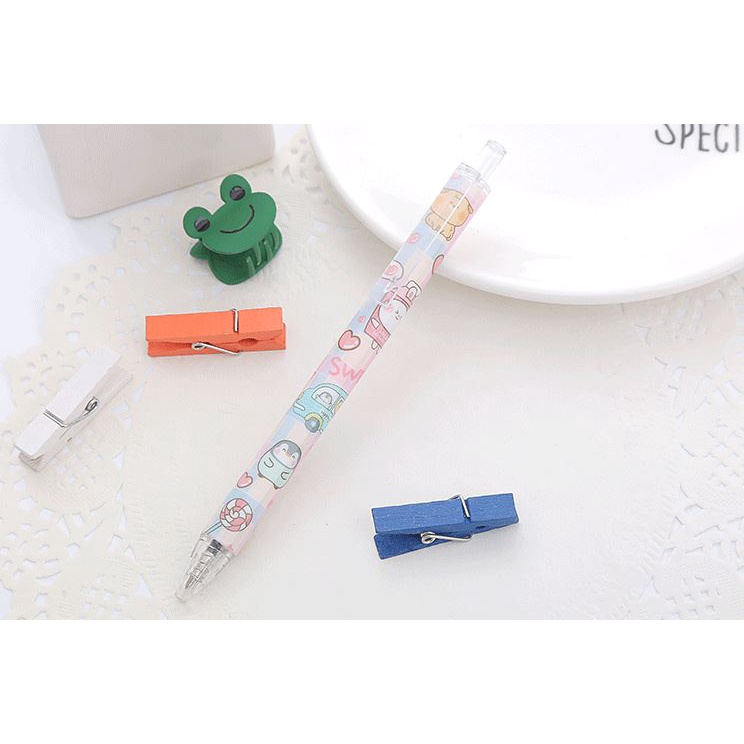 Bút Gel Bấm Thỏ Đáng Yêu Mực Đen 0,5mm Dễ Thương H201