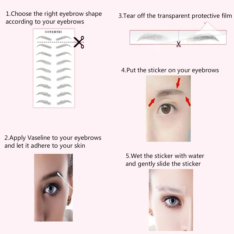 Miếng Dán Xăm Lông Mày 6D Tự Nhiên Lâu Trôi Không Thấm Nước