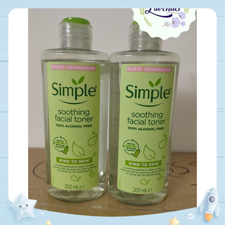 Nước Hoa Hồng Simple Cân Bằng Da Dịu Nhẹ Kind To Skin Soothing Facial Toner 200ml