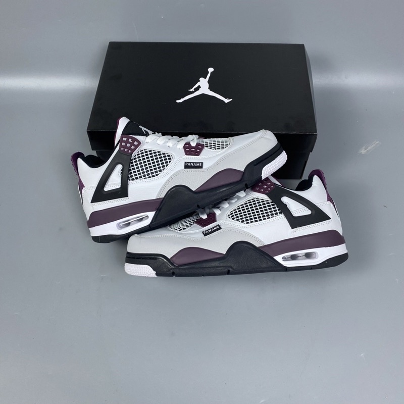Giày Jordan 4 Paris Saint Germain Sneaker Nam - Giày JD4 Bóng Rổ PSG Màu Trắng Tím