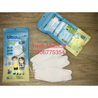 Khẩu trang kf94 bisou cho trẻ em -túi zip 10 cái