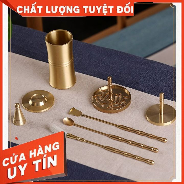 Bộ dụng cụ các loại que đồng để tạo hình, thưởng trầm bằng đồng nguyên chất tinh xảo thu hút tài lộc