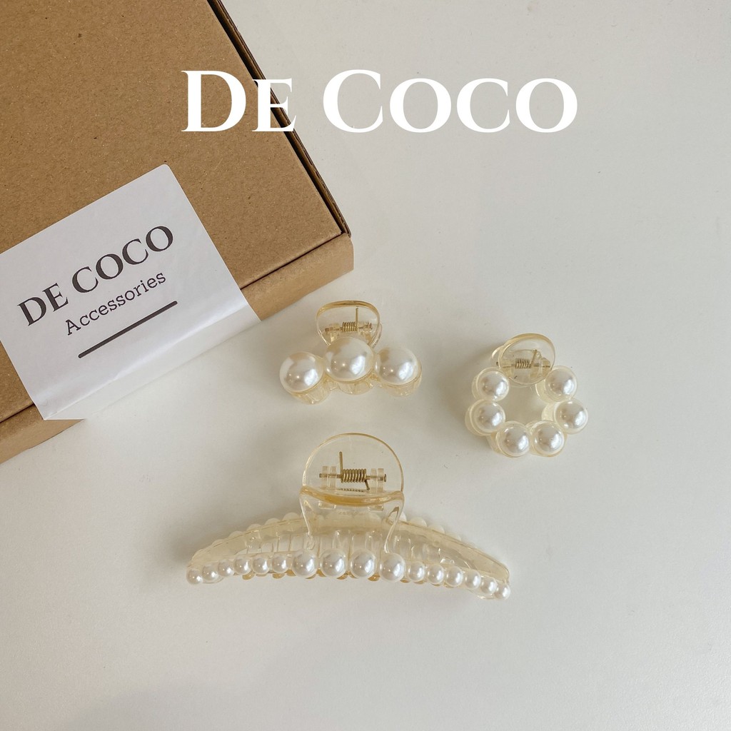 Kẹp tóc nữ - Kẹp tóc ngọc trai nhựa De Coco