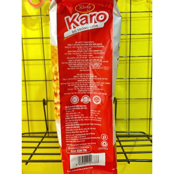 Bánh Karo Bơ Trứng Giòn 150g (15g x 10 gói)
