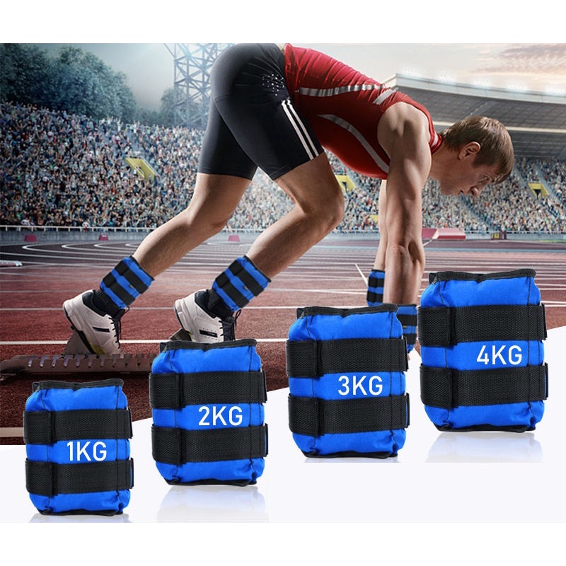 2 Chiếc 1Kg  Băng Tạ Cổ Chân Cổ Tay Bao Cát  Luyện Sức Mạnh/ Thiết Bị Tập Gym Tập Thể Dục Yoga Chạy