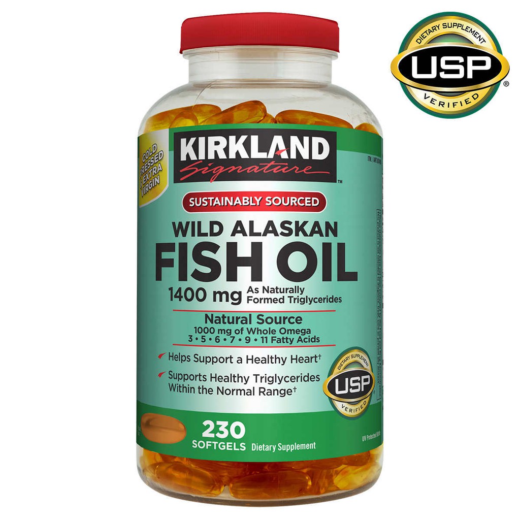 VIÊN UỐNG DẦU CÁ KIRKLAND SINGATURE WILD ALASKAN FISH OIL 1400MG