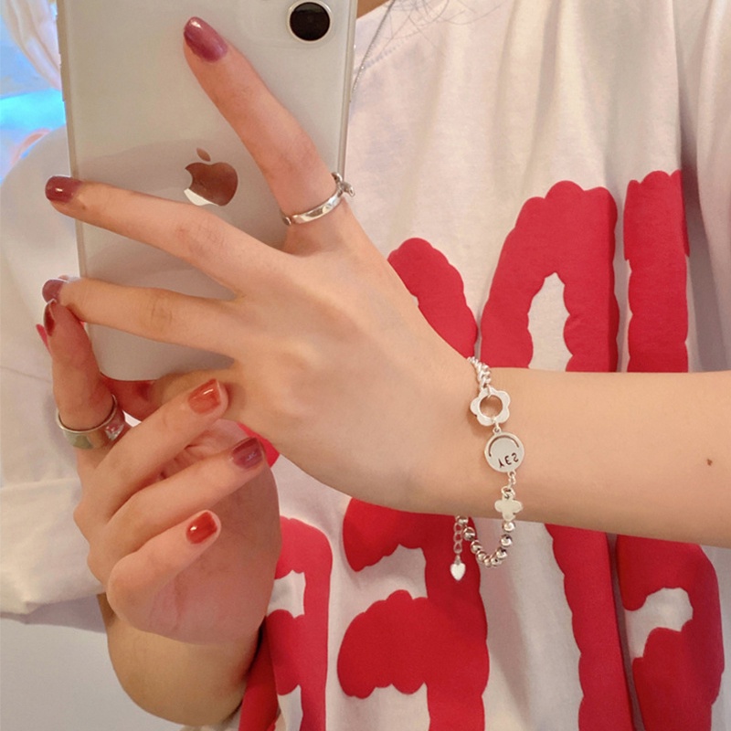 Vòng Tay Kim Loại Mặt Hình Hoa/Mặt Cười Thời Trang Cho Nam Nữ