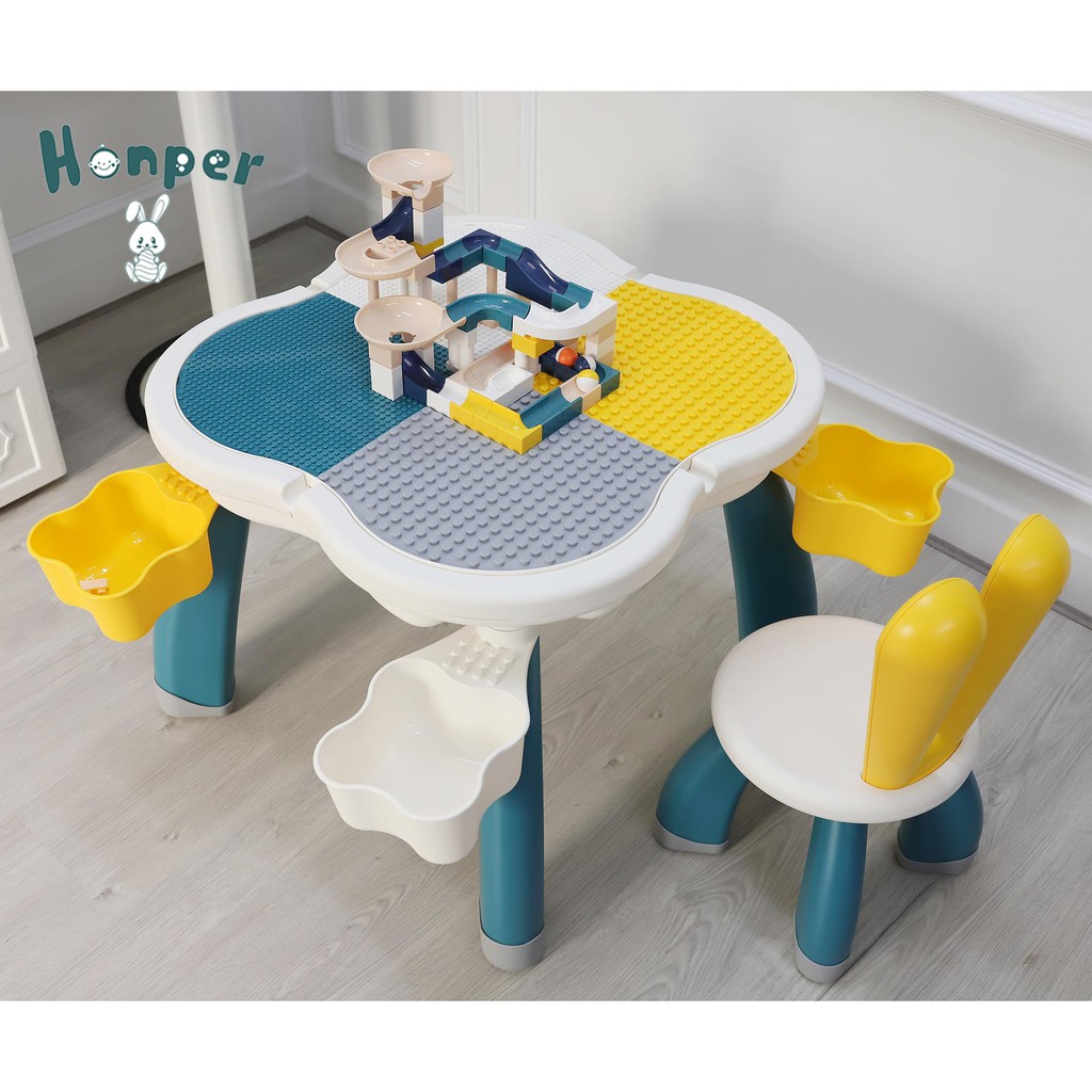 BỘ BÀN GHẾ ĐA NĂNG HONPER LEGO HOA ANH ĐÀO - Tặng bộ Lego 85 chi tiết - CHÍNH HÃNG-BH 1 NĂM