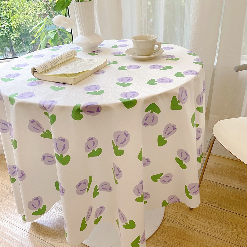 Khăn Trải Bàn Hình Hoa Tulip Chống Thấm Nước Trang Trí Nhà Cửa